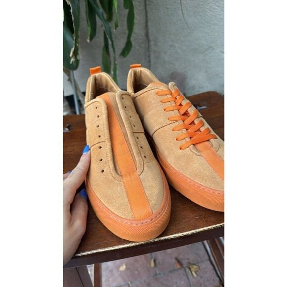 DANIEL PATRICK Size 9 Men's Orange Low Top Shoes Designer Used - Picture 11 of 11